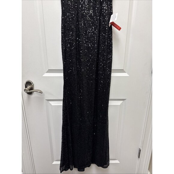 MAC DUGGAL Size 2 Black 11280 SEQUINED HALTER NECK Bow Formal GOWN Dress Prom - Picture 7 of 11